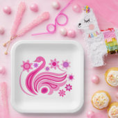 PAPIERPLATTE MIT SCHÖNER KUNST DES VÖGELS UND DER PAPPTELLER (Party)