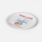 Papierplatte mit Schrift Pappteller (Schrägansicht)