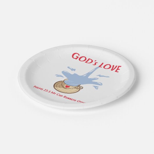 Papierplatte mit Schrift Pappteller (Schrägansicht)