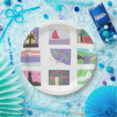 Papierplatte mit Strand und anderen Outdoorszenen Pappteller (Party)