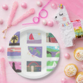 Papierplatte mit Strand und anderen Outdoorszenen Pappteller (Party)