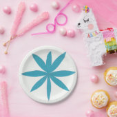 Papierplatte mit türkisfarbenem Stern Pappteller (Party)