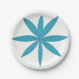 Papierplatte mit türkisfarbenem Stern Pappteller