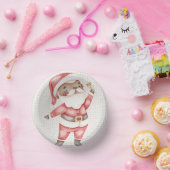 Papierplatte mit Watercolor Santa Pappteller (Party)
