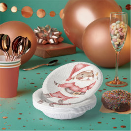 Papierplatte mit Watercolor Santa Pappteller