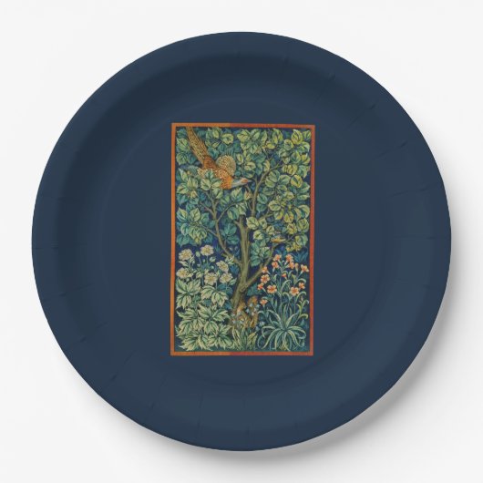 PAPIERPLATTE MIT WILLIAM MORRIS PHEASANT DESIGN PAPPTELLER (Vorderseite)