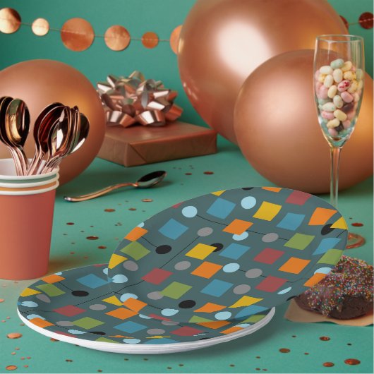 Papierplatte - Moderne Mitte des 1.3. Nahtlos Pappteller (Multi)