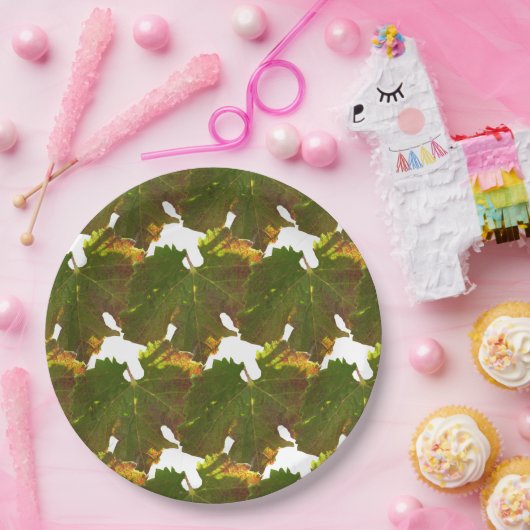 Papierplatte - Mosaik aus grünem Traubenleder Pappteller (Party)