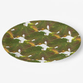 Papierplatte - Mosaik aus grünem Traubenleder Pappteller (Schrägansicht)