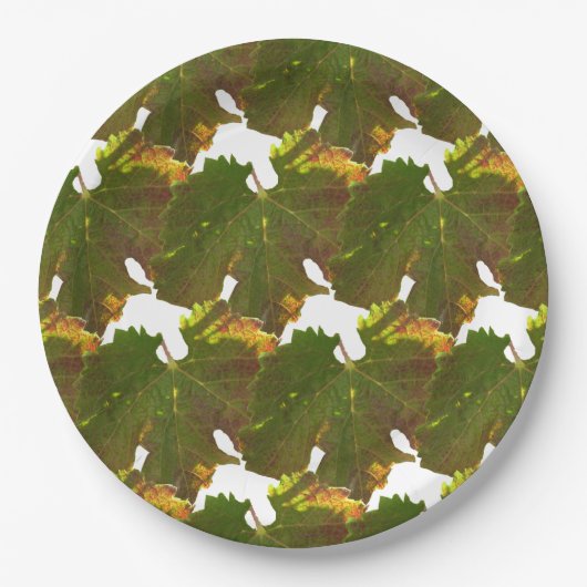 Papierplatte - Mosaik aus grünem Traubenleder Pappteller (Vorderseite)