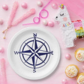 Papierplatte - Nautischer Kompass Pappteller (Party)