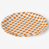 Papierplatte - orange Calendula in Reihen Pappteller (Schrägansicht)