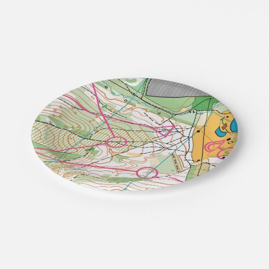 Papierplatte - Orientierungskarte Pappteller (Schrägansicht)