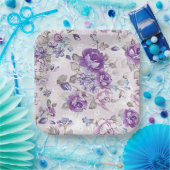 Papierplatte "Periwinkle floral design" Pappteller (Party)