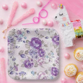 Papierplatte "Periwinkle floral design" Pappteller (Party)