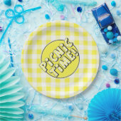 Papierplatte Picnic Time Yellow Gingham Pappteller (Party)