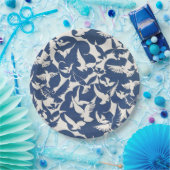 PAPIERPLATTE: PIGEONEN IN WEISS + BLAU:1928 PAPPTELLER (Party)