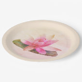 PAPIERPLATTE: PINK LOTUS PAPPTELLER (Schrägansicht)