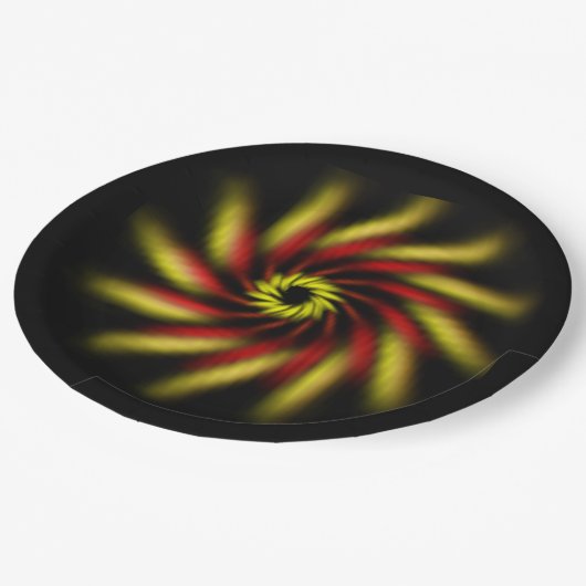 Papierplatte - Pinwheel Pappteller (Schrägansicht)