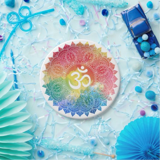 PAPIERPLATTE: RAINBOW MANDALA PAPPTELLER (Party)