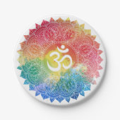 PAPIERPLATTE: RAINBOW MANDALA PAPPTELLER (Vorderseite)