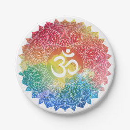 PAPIERPLATTE: RAINBOW MANDALA PAPPTELLER
