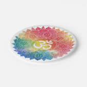 PAPIERPLATTE: RAINBOW MANDALA PAPPTELLER (Schrägansicht)
