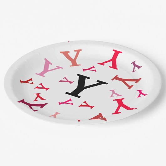 Papierplatte - Rechtschreibweise in Rollen und Pin Pappteller (Schrägansicht)