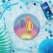 Papierplatte - Regenbogen mit Heißluftballons Pappteller (Party)