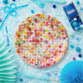 Papierplatte Retro Art Paint Regenbogen Pappteller (Party)