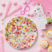 Papierplatte Retro Art Paint Regenbogen Pappteller (Party)