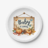 Papierplatte Rustikale Herbstdusche Teller (Vorderseite)