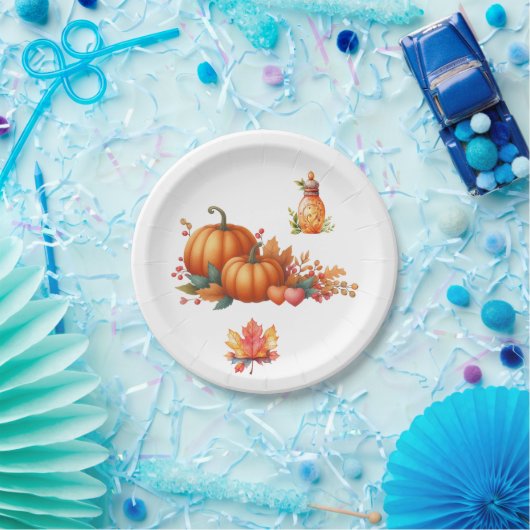 Papierplatte Rustikale Herbstdusche Teller (Party)