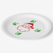 Papierplatte - Santa und Holly Pappteller (Schrägansicht)