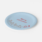 Papierplatte - Santa und Schlitten Pappteller (Schrägansicht)