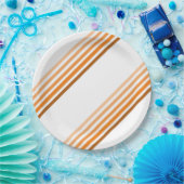 Papierplatte - Schatten der orangen diagonalen Str Pappteller (Party)