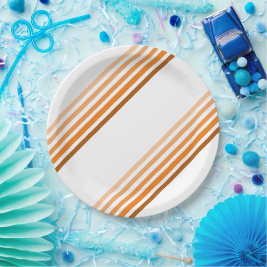 Papierplatte - Schatten der orangen diagonalen Str Pappteller (Party)