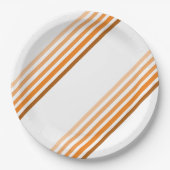 Papierplatte - Schatten der orangen diagonalen Str Pappteller (Vorderseite)