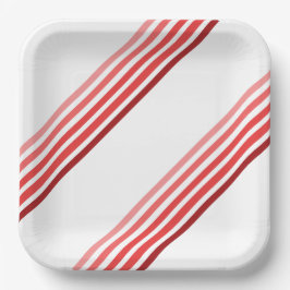 Papierplatte - Schatten roter, diagonaler Streifen Pappteller