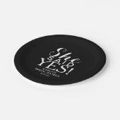 Papierplatte - Sie sagte ja Pappteller (Schrägansicht)