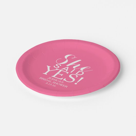 Papierplatte - Sie sagte ja Pappteller (Schrägansicht)