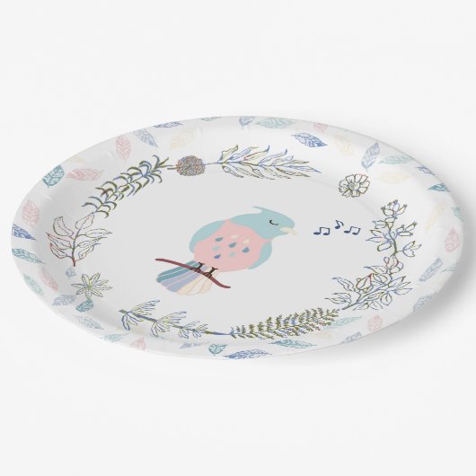 PAPIERPLATTE: SINGBIRD PAPPTELLER (Schrägansicht)