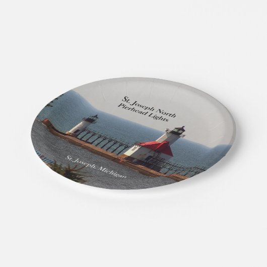 Papierplatte St. Joseph North Pierhead Lights Pappteller (Schrägansicht)