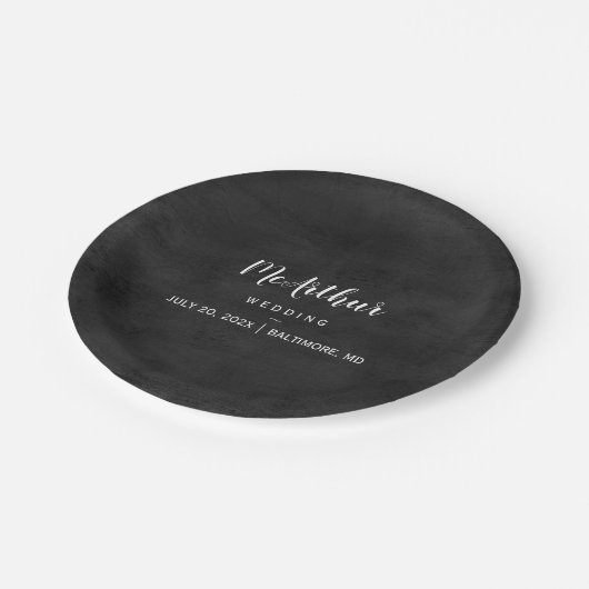 Papierplatte - Statement-Chalkboard-Skript Pappteller (Schrägansicht)