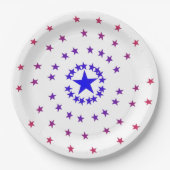 Papierplatte - Sterne in Rot und Blau Pappteller (Vorderseite)