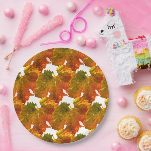 Papierplatte - Traubenleaf-Mosaik Pappteller (Party)