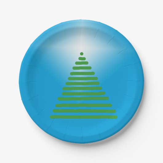 Papierplatte - Tree mit Star Pappteller (Vorderseite)