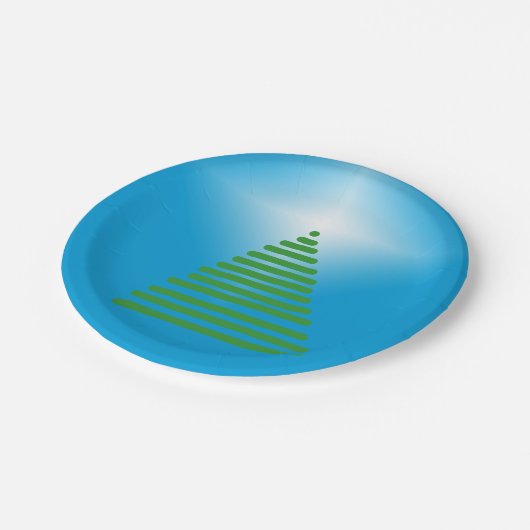 Papierplatte - Tree mit Star Pappteller (Schrägansicht)