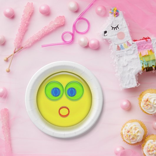 Papierplatte - überraschendes Gesicht Pappteller (Party)