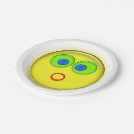 Papierplatte - überraschendes Gesicht Pappteller (Schrägansicht)